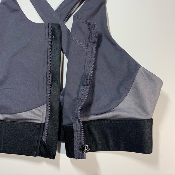 Fabletics grey no bounce front zip sports bra - Picture 7 of 15